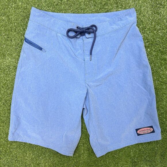 Vineyard Vines Heather Stretch Board Shorts Mens 28 Blue Swim Trunks - Picture 1 of 7